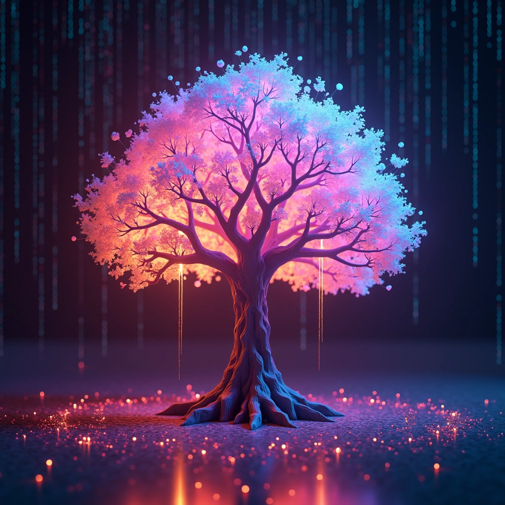 Data Rain digital tree collectible